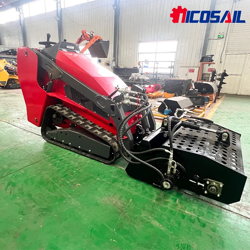 محرك كوبوتا 25 حصان ديزل هيدروليكي صغير جرافة انزلاقية التوجيه مع مرفق مولشر الغابات #1