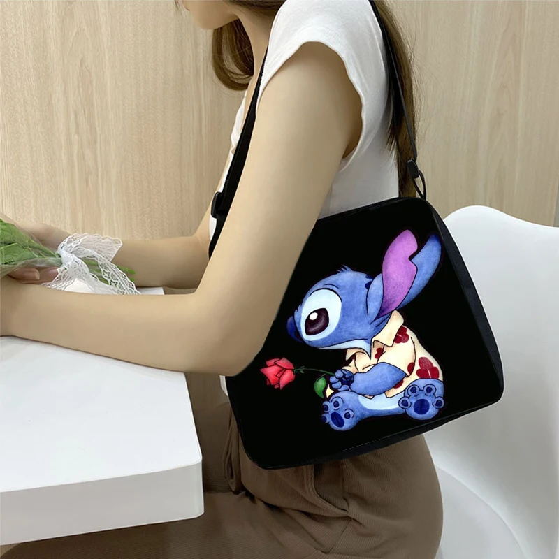 Cute Disney Stitch Women Handbag Fashion Cartoon Movie Lilo&Stitch Print Underarm Bag Anime Stich Lady Tote Bag Kawaii 2024