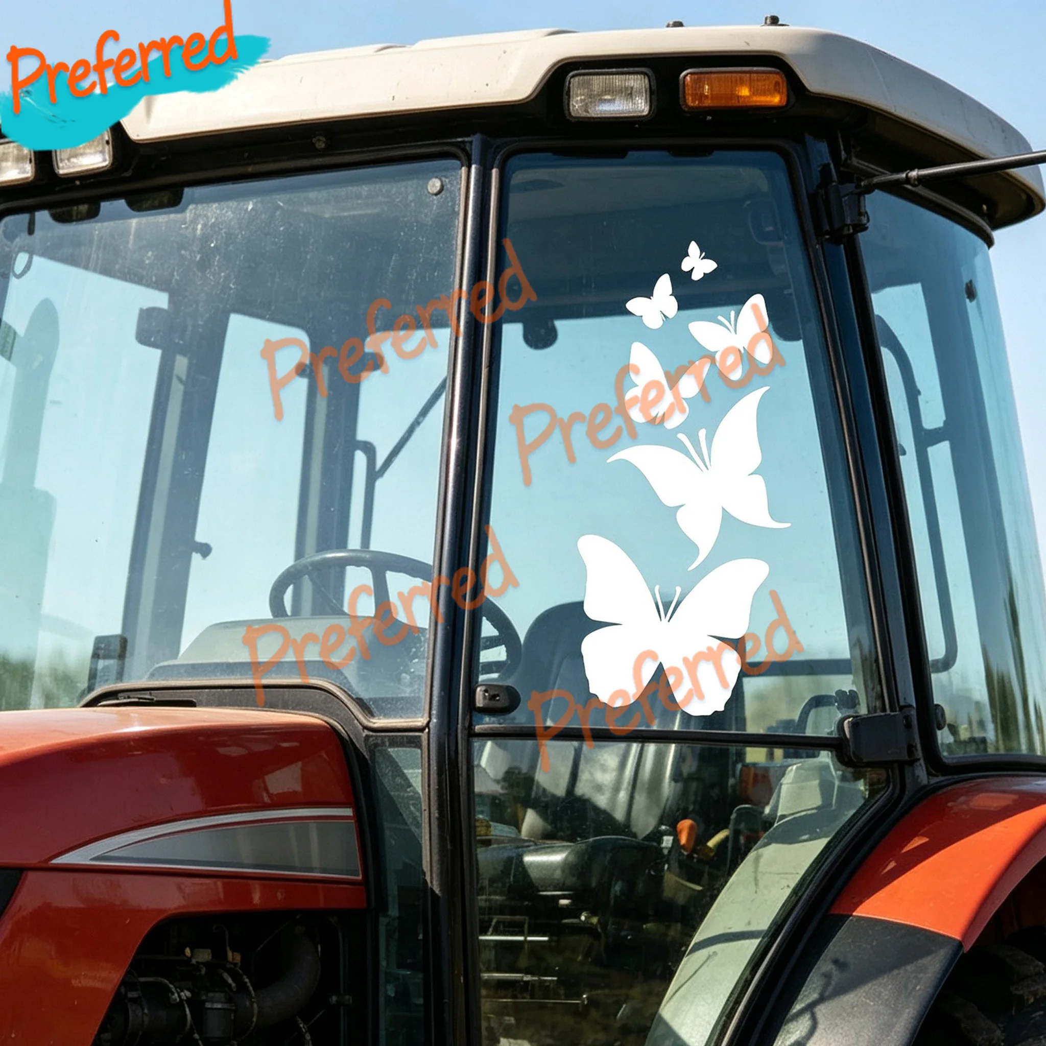 2x Butterfly Family Decal - Two 7 White Vinyl Decal Car Truck RV SUV Windows - Customizable in Any Sticker Size