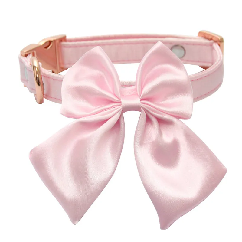 Bowknot كلب الياقات عالية الجودة الصغيرة المتوسطة الكلاب قلادة ربطة القوس فيونكة قابل للتعديل الانفصال الحيوانات الأليفة طوق مجوهرات الحفلات