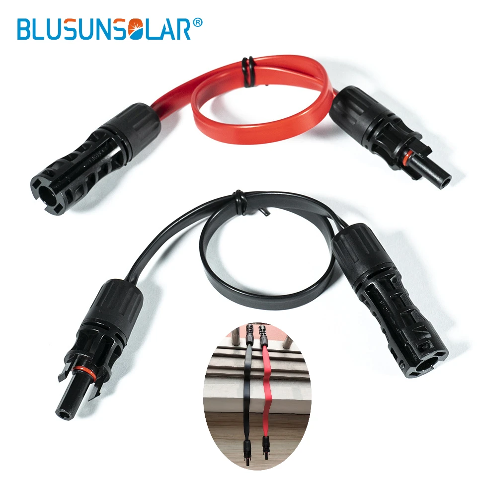 Super Flat Solar Flexible Cable Solar Panel Connector Adapter 40cm 1500V 90-degree Bending Photovoltaic Extension Cable