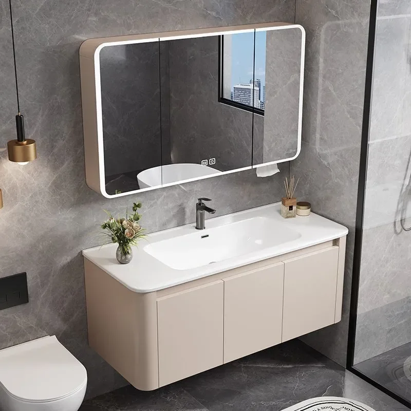 for Bathroom Washbasin Cabinet Combination Ceramic Integrated Basin Countertop Vanity Unit Modern Storage Sink Combo
