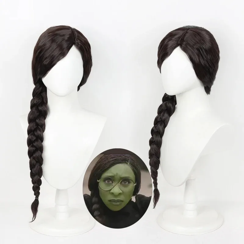 فيلم شرير 2024 فيلم Elphaba شعر مستعار تأثيري ذيل حصان جديلة الشعر الطويل Elphaba تأثيري هالوين حفلة دور البدلة الدعائم