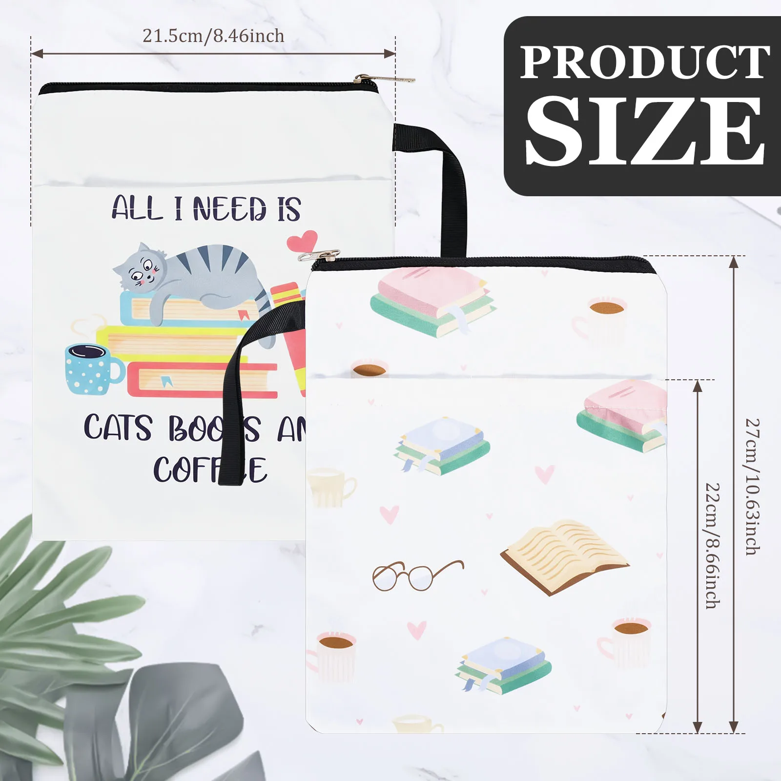 2Pack Fabric Book Sleeve With Printed Design for Men Women Carrying Book Sleeve Book Pouch Book Protector Book Cover Case Soft