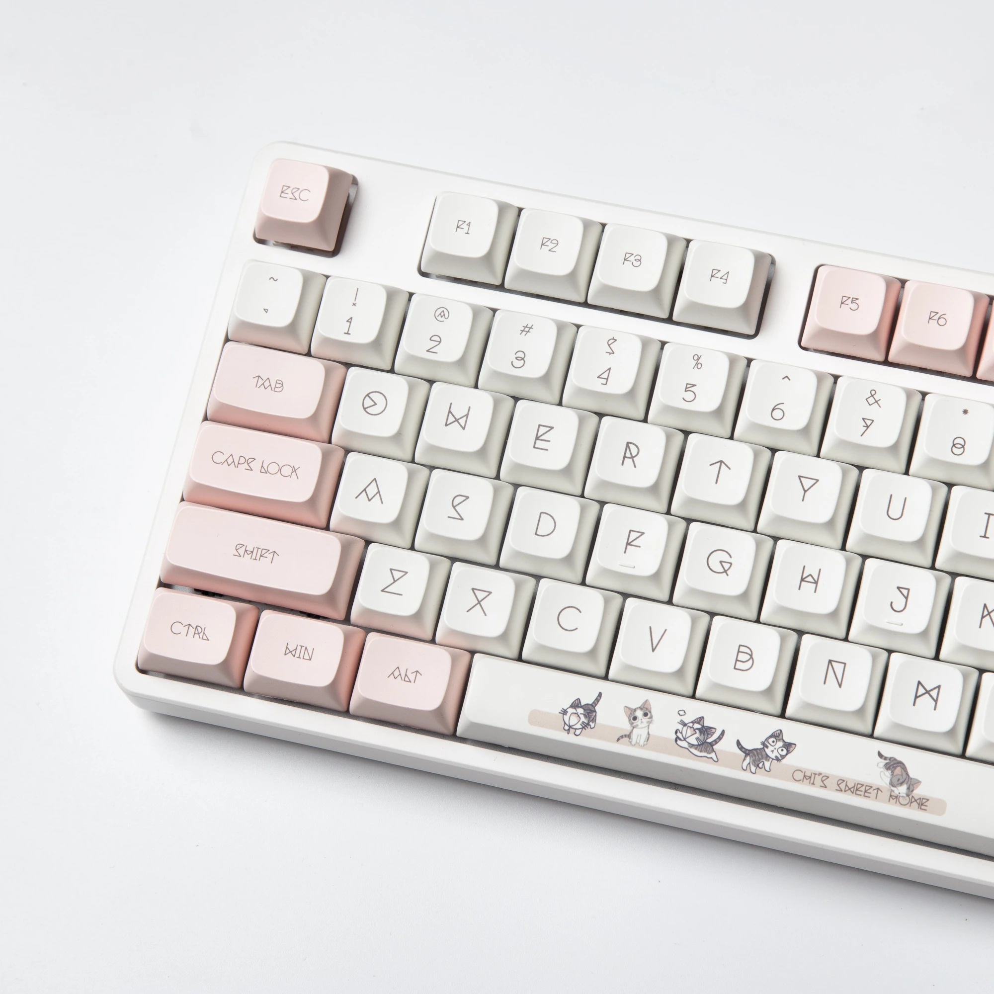 

GMK Key Cap PBT Dye Sub XDA Profile 136 Keys GMK Chis Cat Keycaps Pink Cute Cat DYE-SUB Keycap For Mechanical Gaming Keyboard