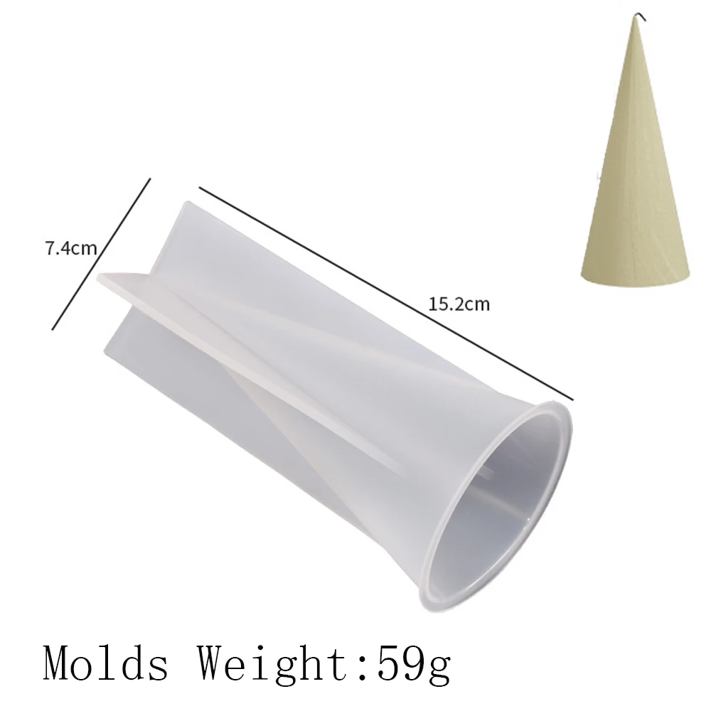 Cone Candle Silicone Mold Pyramid Ring Holder Jewelry Display Stand Plaster Resin Making Tools Mould Dinner Ornament Home Decor