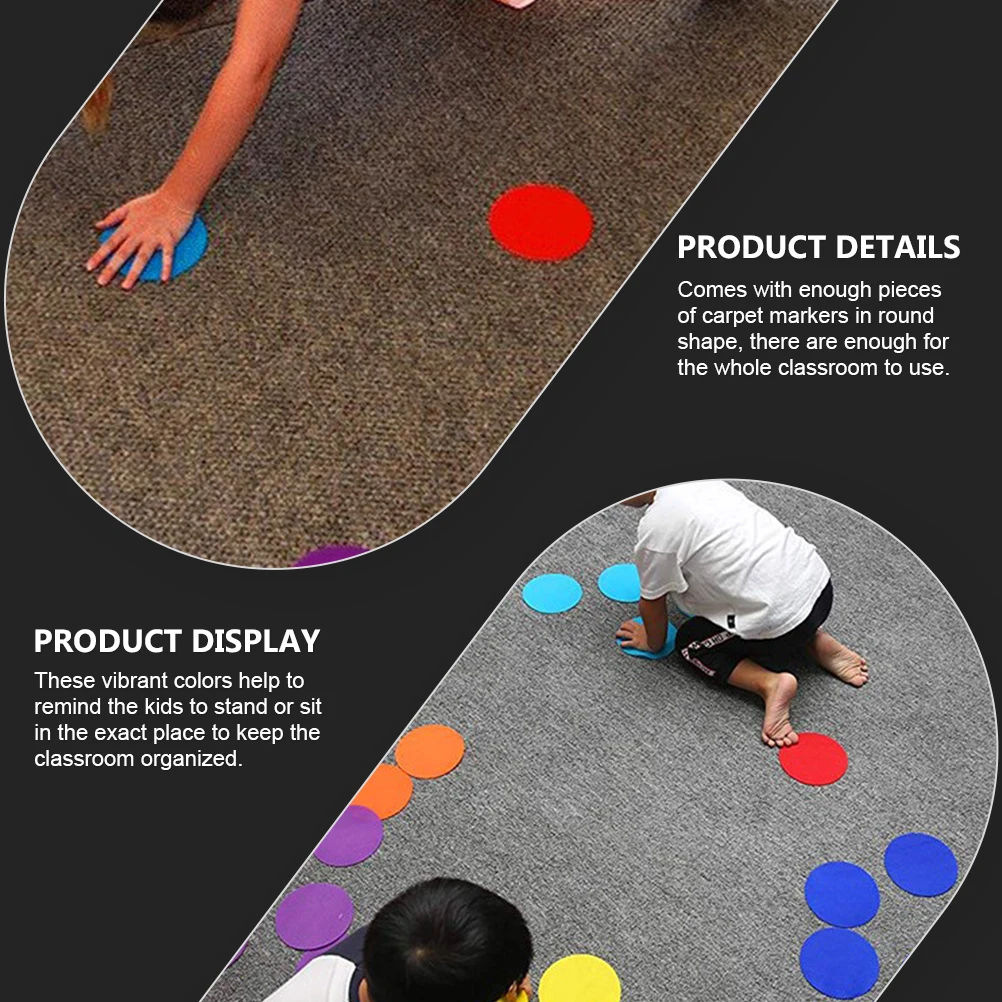 

30 Pcs Educational Carpet Stickers Marker Strips for Classroom Toy Party Markers Marking Nylon Spot Exercise