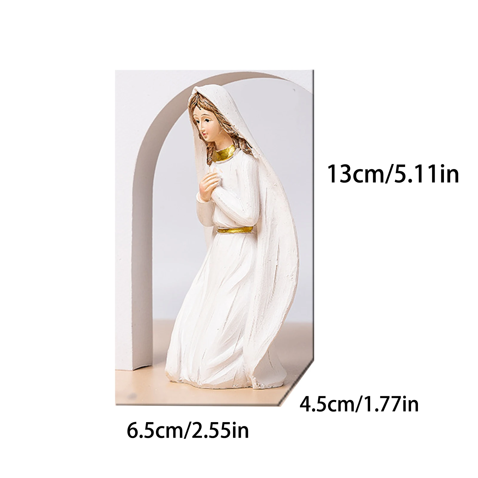 Nativity Scene Decor Set Vivid White Unique Design Christmas Gift 40 × 22 × 8 Cm Durable Resin Party Supplies Crafts