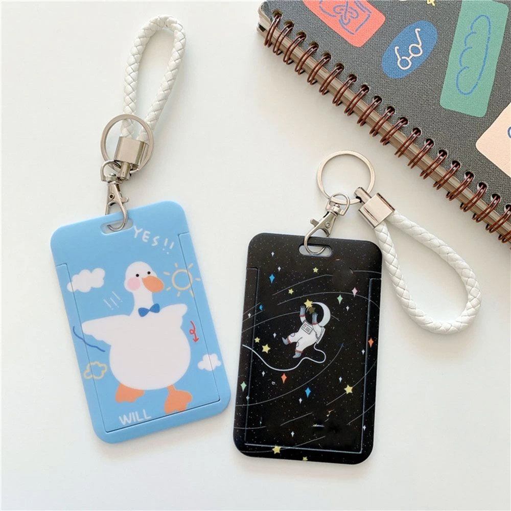 Cartoon Women Men Badge Bus Card Cover Case Credit Card Holders Bank ID Holders Business Card Holder