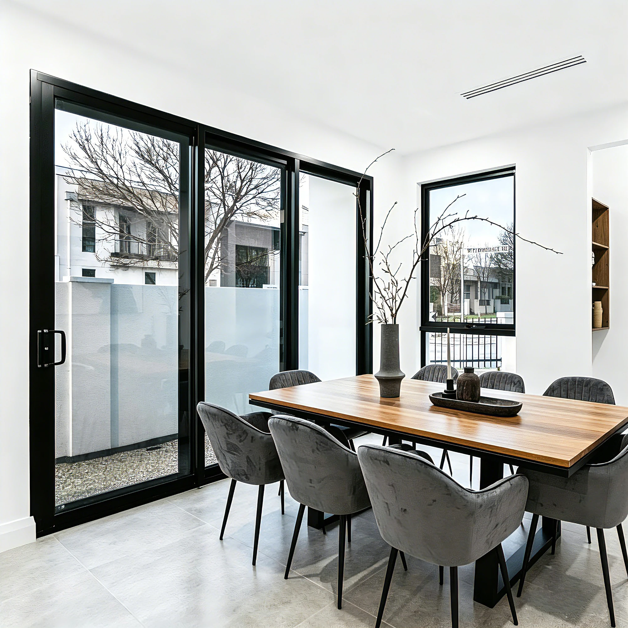 AS2047 Australia Standard Double Glazed Tempered Glass Commercial Windows for Living Room Aluminum Sliding Doors