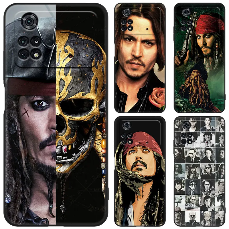 Pirates of the Caribbean Johnny Depp Black Case For Xiaomi Mi POCO M6 Pro F5 X5 X4 X3 NFC M5S M3 M4 Pro F3 F4 GT F1 F2 Cartoon