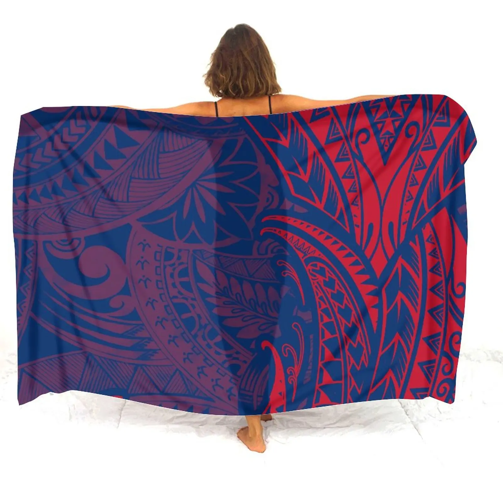 Tribal Peoples Polynesian Art Print Sarong Custom Pattern Women Seaside Style Bikini One-Piece Coat Holiday Party Shawl Sarong