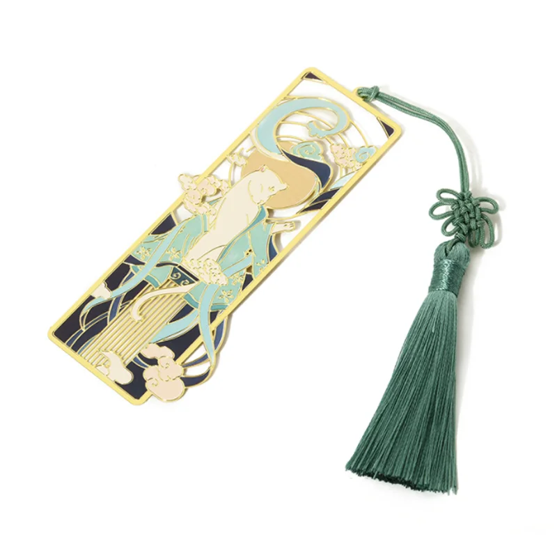 

Watching The Moon In Cat Marsh Bookmark Student Exquisite Study Office Portable Reading Stationery DIY Metal Decoration Supplies