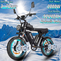 Ridstar Q20 Electric Bicycle 2000W Dual Motor 52V 40AH Lithium Battery Hydraulic Brake 20*4.0 Fat Tire E-Bike Snow Electric Bike