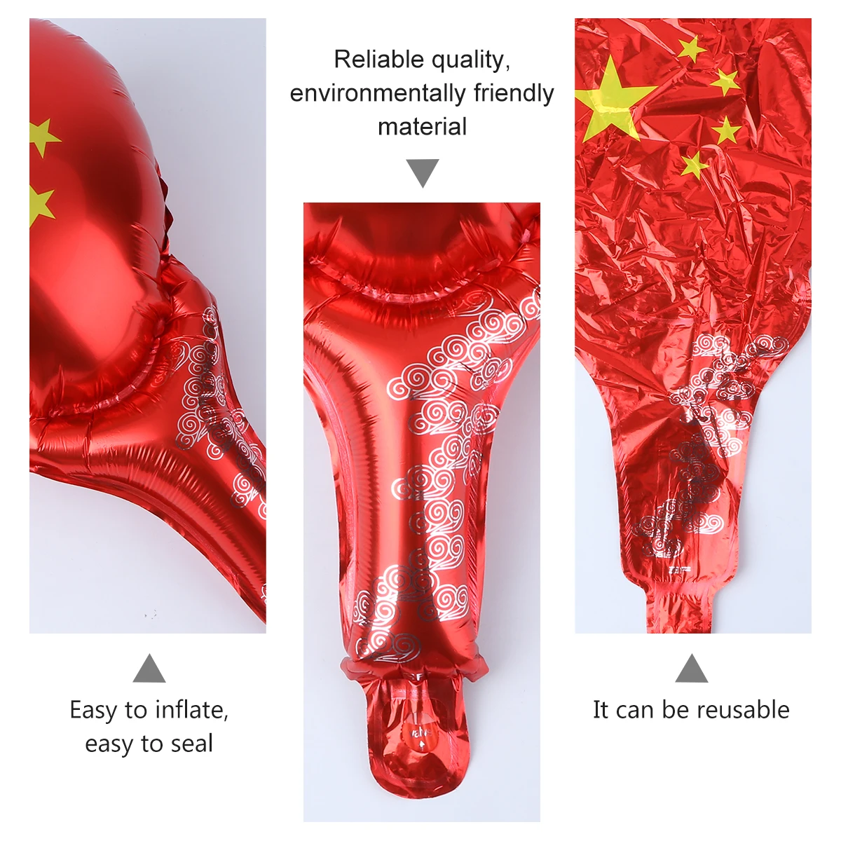 

50Pcs Festival Handheld Aluminum Foil Balloons Pentagram Pattern Balloons for Sports Competitions Party Supplies Match