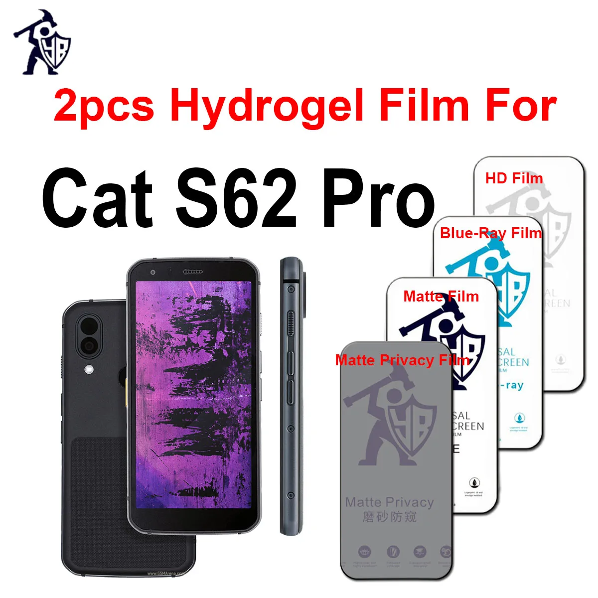 2pcs Matte Hydrogel Film For Cat S62 Pro HD Screen Protector Original Frosted/Blueray/Privacy Film Not Glass