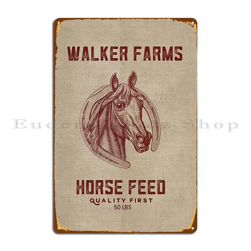 Walker Farms Horse Feed Vintage Sack Metal Plaque Poster Pub Mural Design Club Design Tin Sign Poster