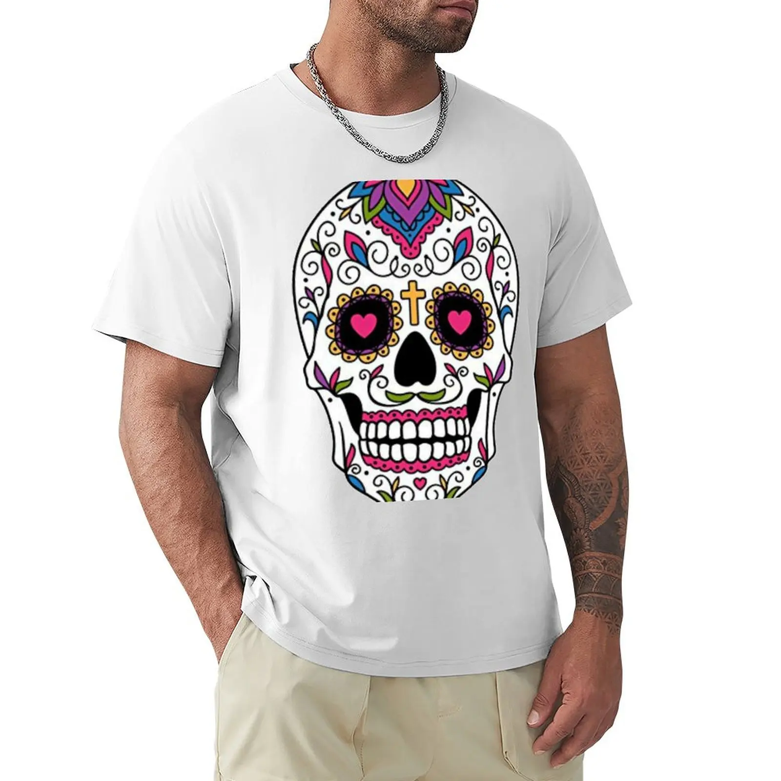 

Sugar Skull (10) T-shirt boys whites plus size tops fitted t shirts for men