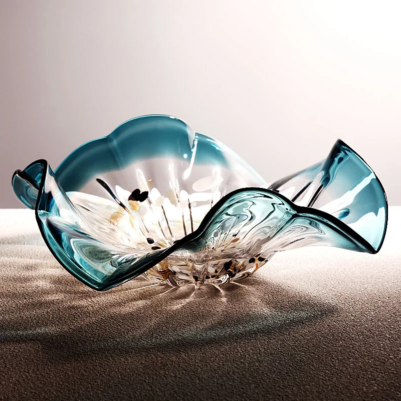 Modern light luxury glass characteristic fruit plate living room coffee table fruit plate decorative dining table model room