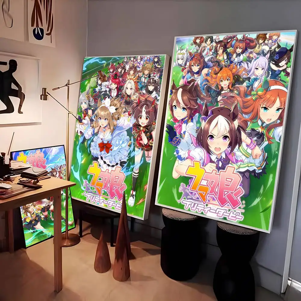 أنيمي لعبة فيديو U-Uma Musume جميلة ديربي ملصق جودة عالية النوم غرفة المعيشة الجمالية الجدار الديكور اللوحة ملصقات هدية