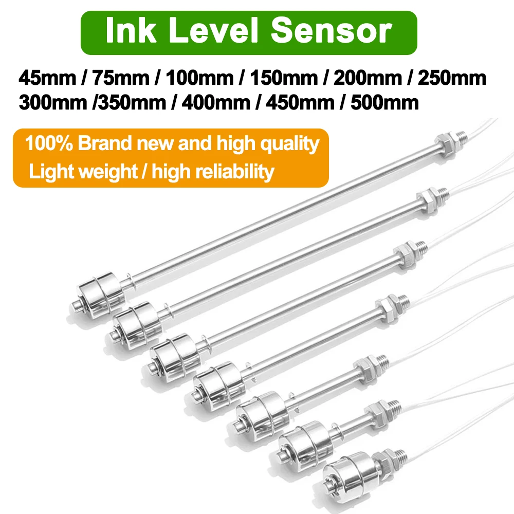 Ink Level Sensor Switch 304 Stainless Steel Float Tank Liquid Water Level Sensor Float Switch Tank Pool Flow Sensors CISS Sensor