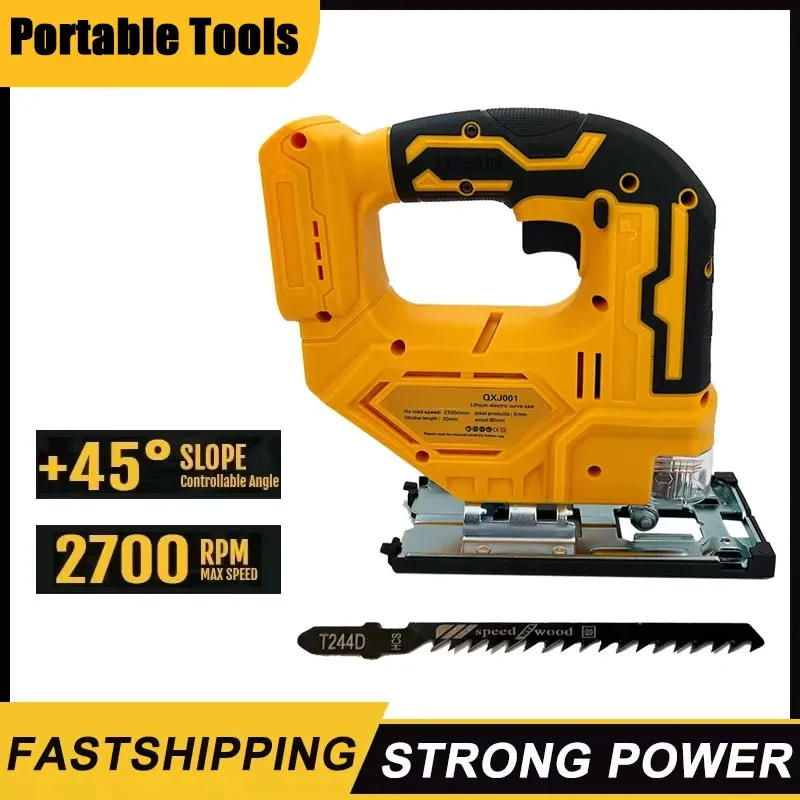 Fit Dewalt 2700RPM Brushless Curve Saw 20V Cordless Electric Jig Saw Portable Multifunction Adjustable Woodworking Power Tool
