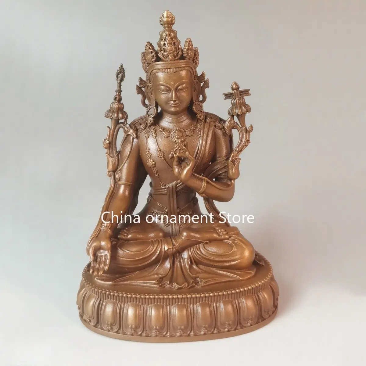 Цзян Байян Бай Манджушри Бронзовая Статуя 10 см Дачжи Манджушри Шили Бодхисаттва Брахма Поклонение Каянг Мудрость Колесо Манджушри