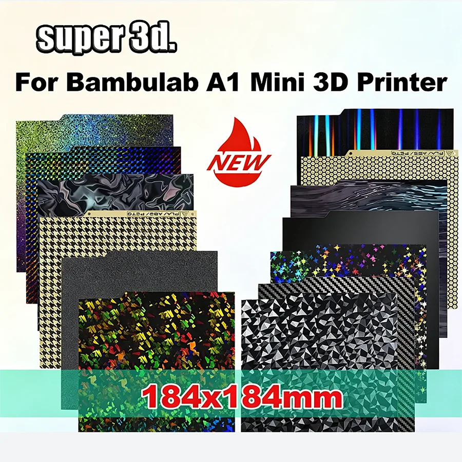 

Bambu Lab A1 Mini Build Plate Textured PEI Sheet Smooth PEO PET Bed Spring Steel Sheet Plate for Bambulab Bamboo A1 Mini Heatbed