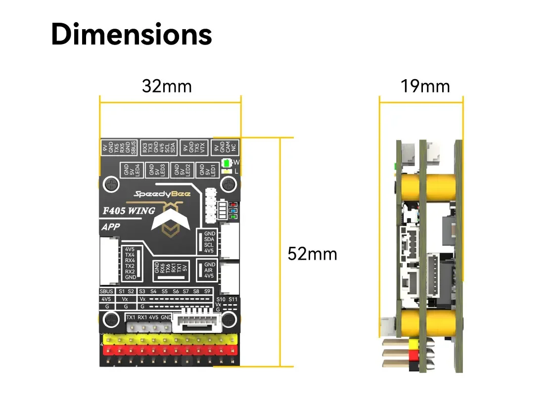 

Приложение SpeedyBee F405 WING ArduPilot INAV 2-6S Контроллер полета FPV DIY Запчасти
