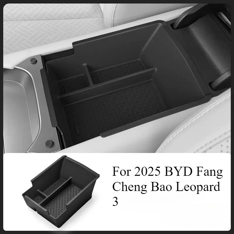 For 2025 BYD Fang Cheng Bao Leopard 3 Center Console Organizer Wireless Charger Pad Door Side Storage Box Set