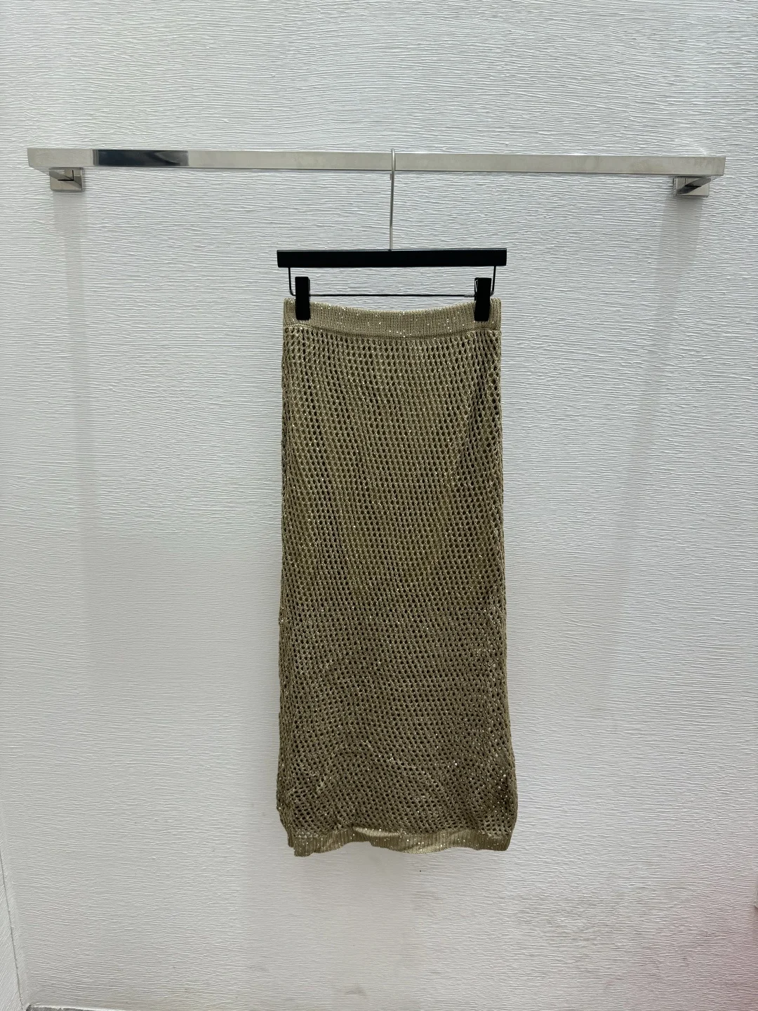 High-Quality Women's Spring/Summer Sequined Cut-Out Knit Skirt (Model 2026)