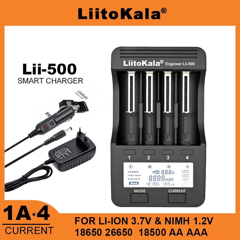 Liitokala PD2 500 3.2V 3.7V 3.8V 1.2V 25500 18650 18350 26650 20700 14500 caricabatteria ricaricabile NiMH Lithium LiFePO4