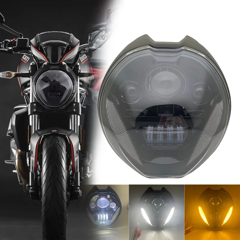 Motorcycle Led Headlight Front Replace Headlamp Front LED Headlight With Turn Light For Ducati Monster 797 Plug & Play