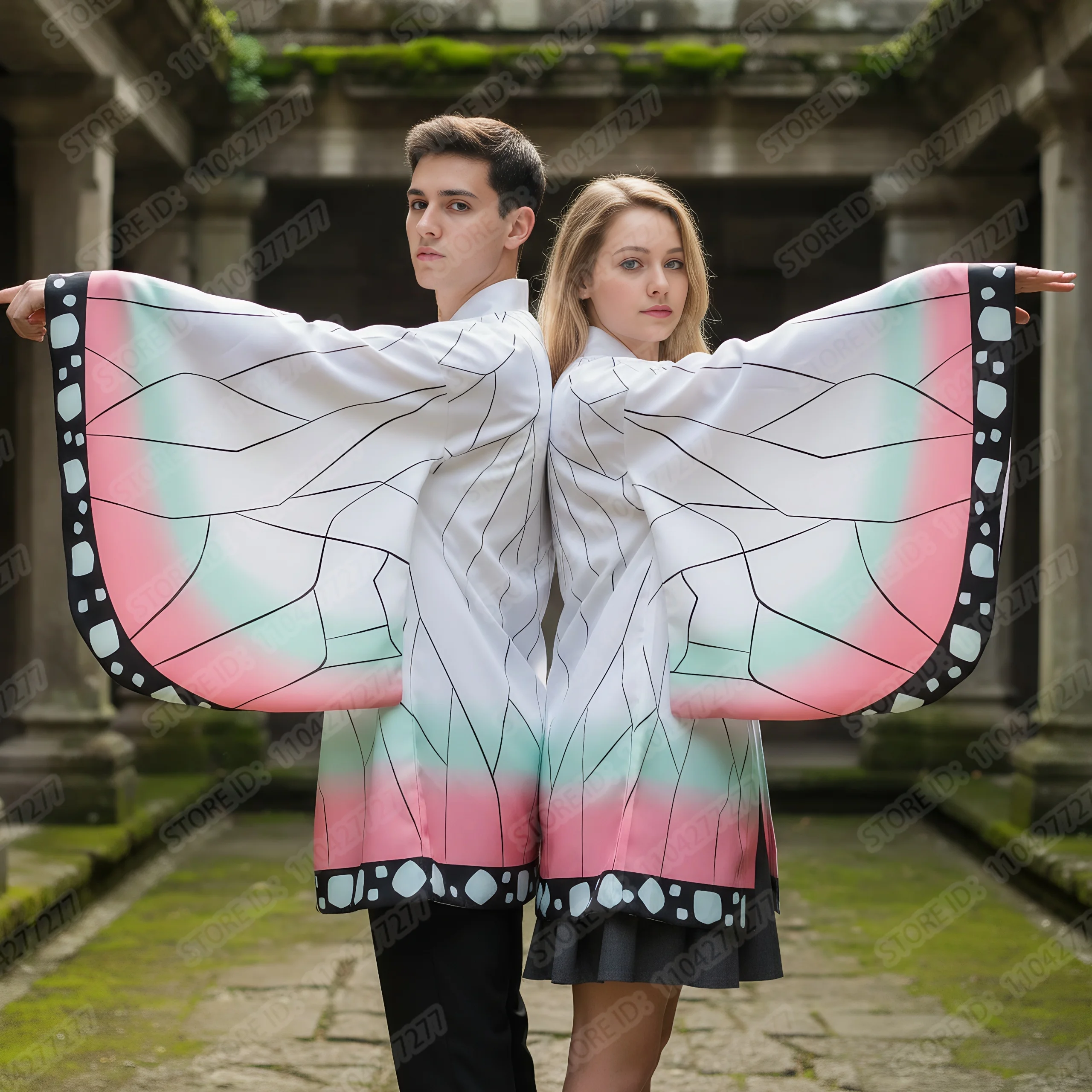 

Japanese Anime Kochou Shinobu Cosplay Costume Summer Men Women Kimono Cardigan Cloak Summer Kimono