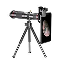 Lente de teléfono móvil con Zoom súper teleobjetivo 48x, potente telescopio Monocular de Metal, teleobjetivo HD móvil con trípode para acampar