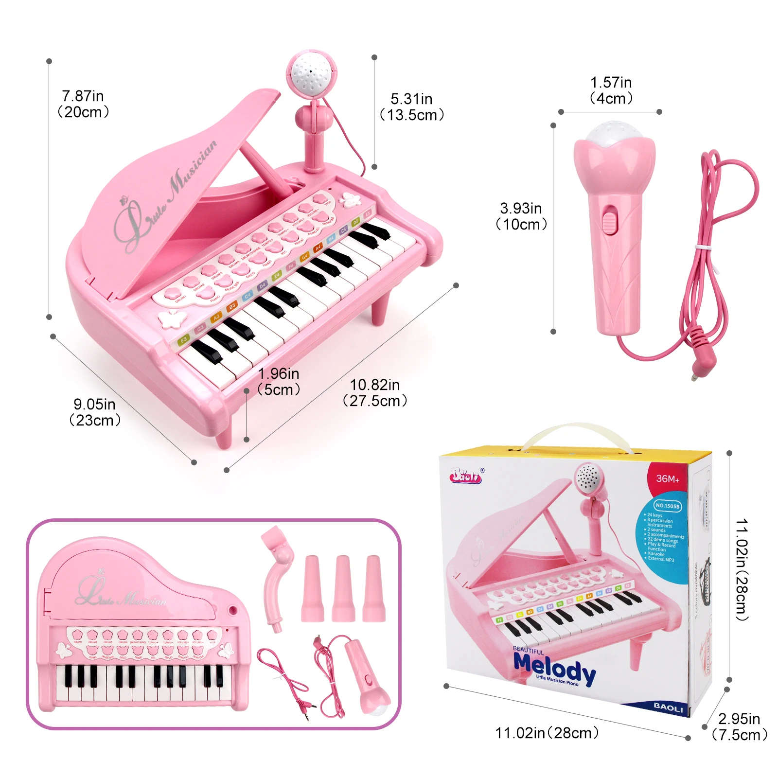 Children's Electronic Keyboard Piano Toys With Microphone Mini Piano Toys Kid Musical Instrument Educational Toys for Kid Gifts