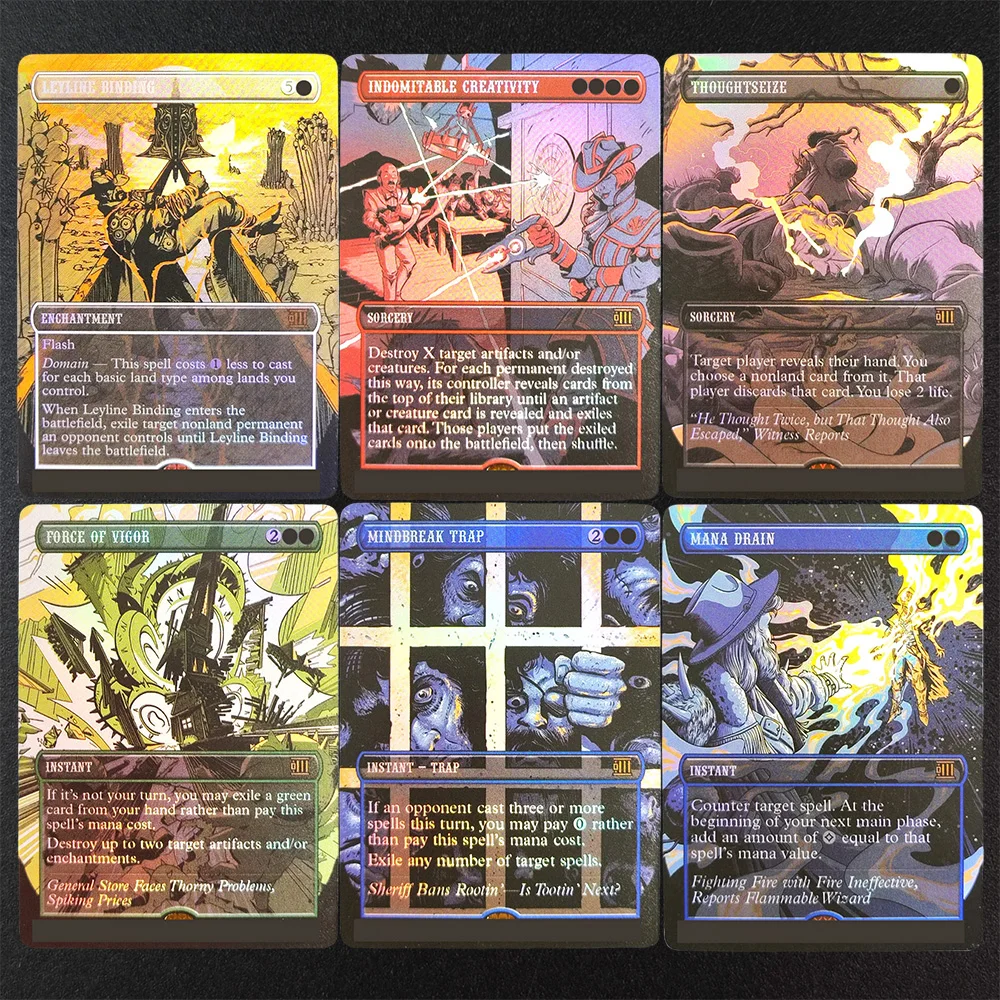 

Коллекционные карты OTP TCG Proxy: Магические карты, Ловушка Разрушения Ума, Отток Маны, Связывание Линий Магии, Захват Мыслей, Сила Веселья, Непокорная Творческая Сила