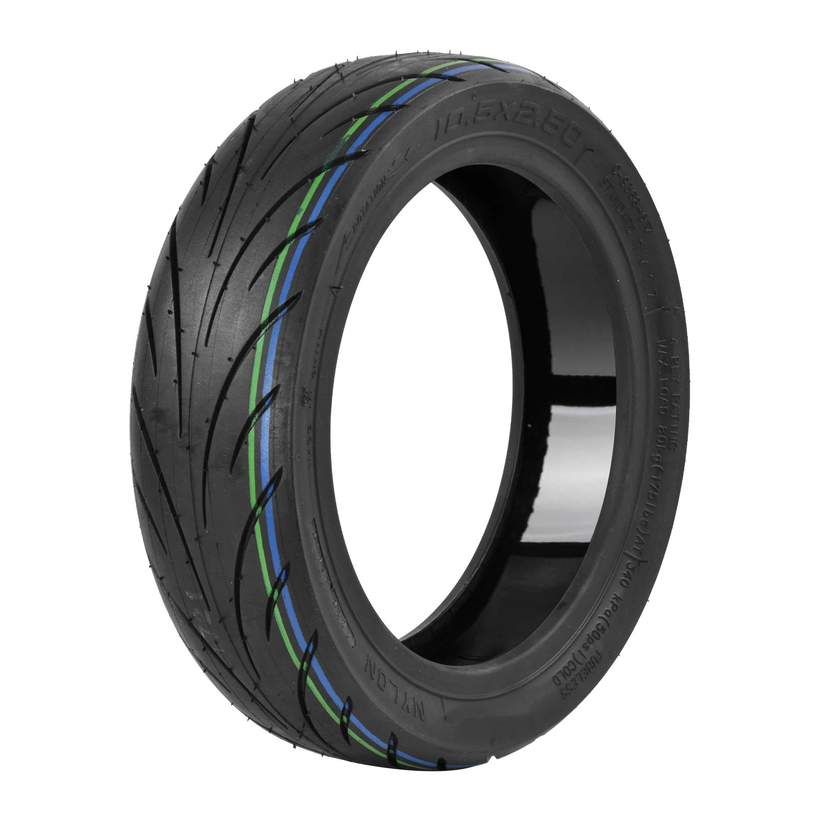 10.5x2.50 Tubeless Tire for Electric Scooter 10 Inch Self Repairing Design Enhanced Cornering Grip All Surfaces