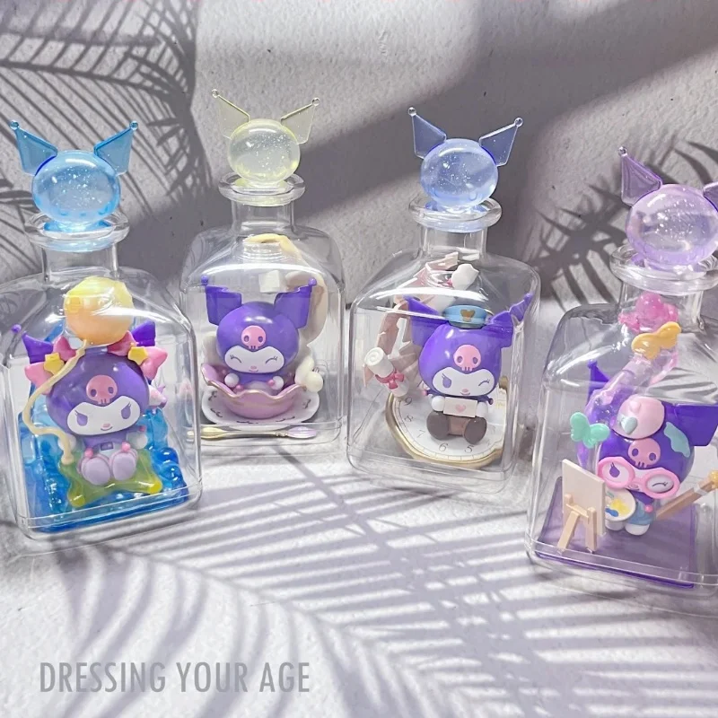 Nova sanrio caixa cega brinquedos kuromi day dreamer série genuíno kuromi ornamentos de mesa caixa surpresa brinquedos para presentes de aniversário do miúdo