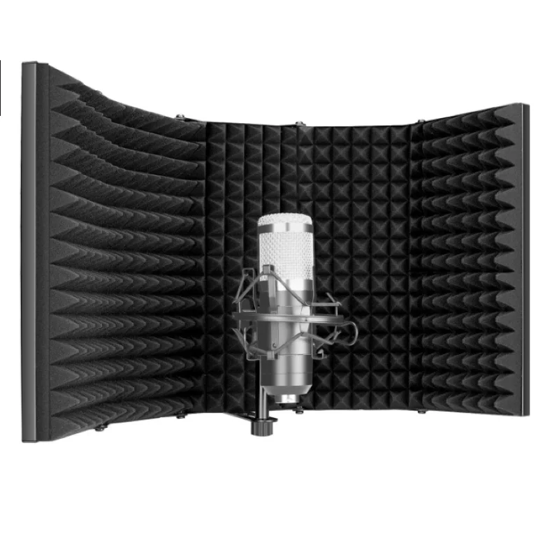 Neewer Pro Microphone Isolation Shield, 5-Panel Pop Filter Compatible with Blue Yeti and Any Condenser Microphone Recording