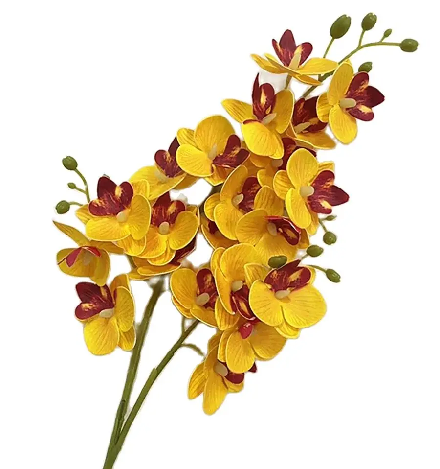 Latex Butterfly Orchid Flowers, 21 Heads, Real Touch Artificial Mini Phalaenopsis Orchid, Good Quality