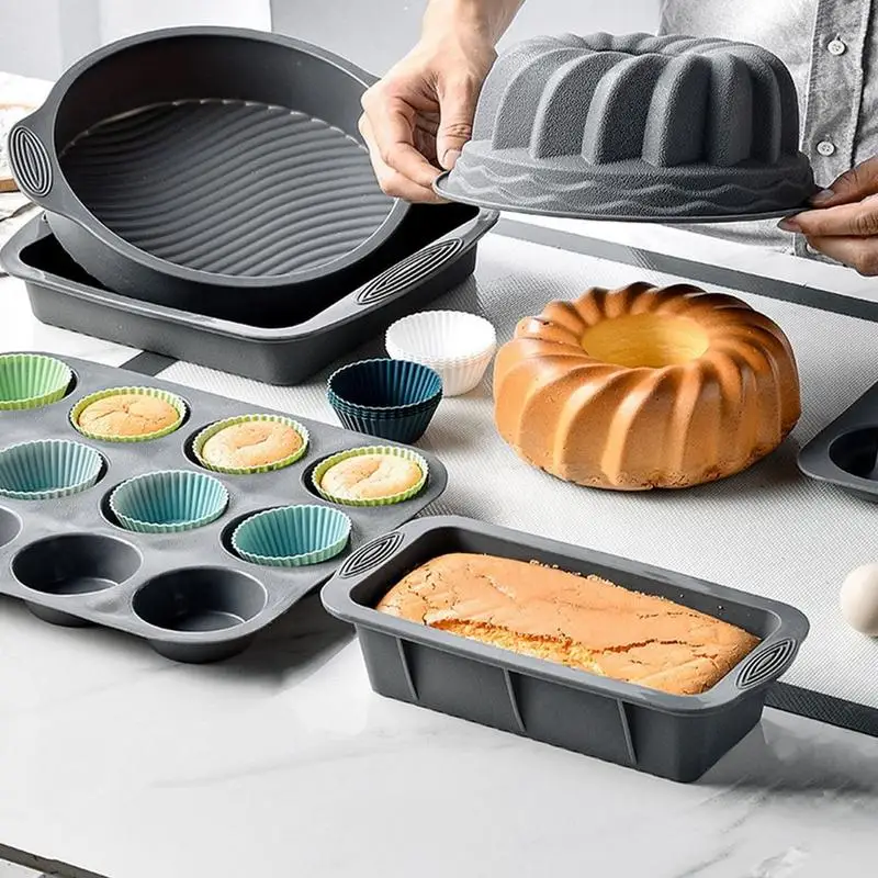 Silicone Loaf Mold Nonstick Cupcake Pan 6X Cupcake Molds For Baking Cake Baking Mould Bread Baking Mould Heat-Resistant For