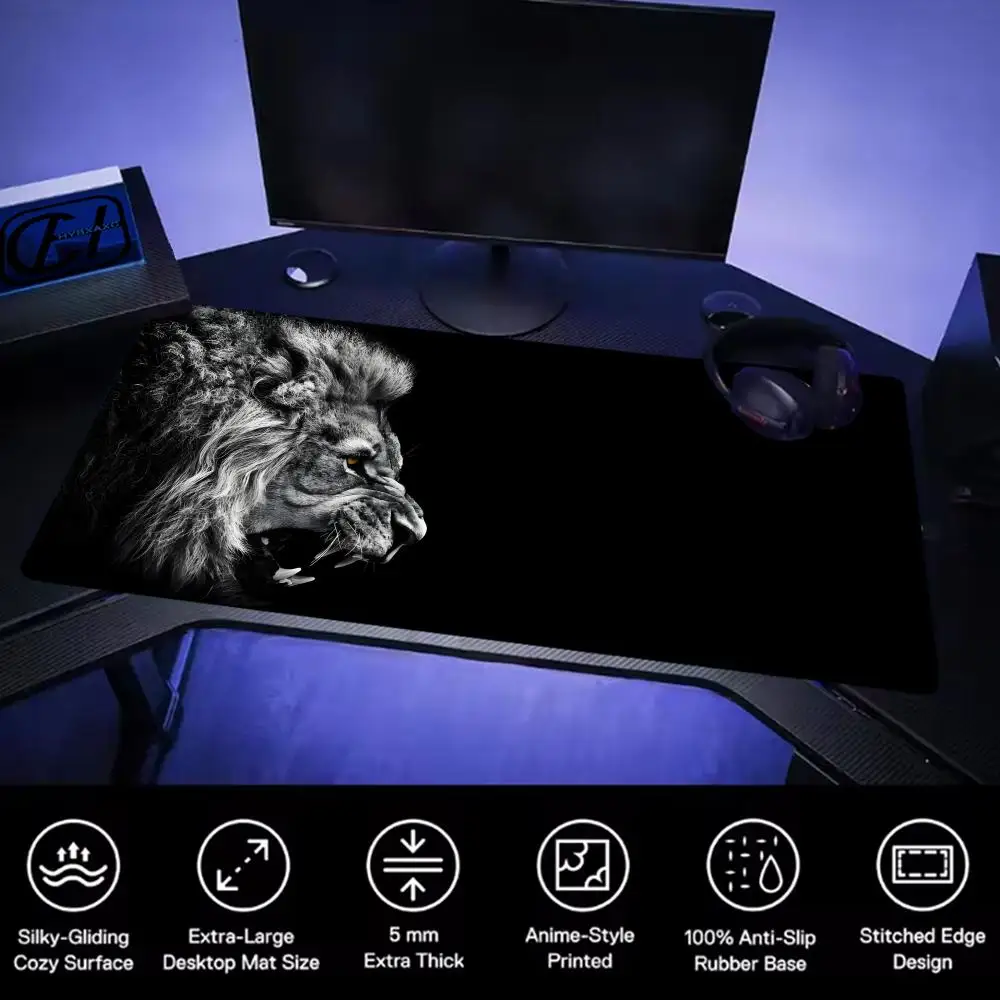

Mouse Pad Mouse Pad Desk Mouse Pad Cute HD Desk Pad Extended Gaming Keyboard Mats Large XXL lion Gamer Mousepad 90x40