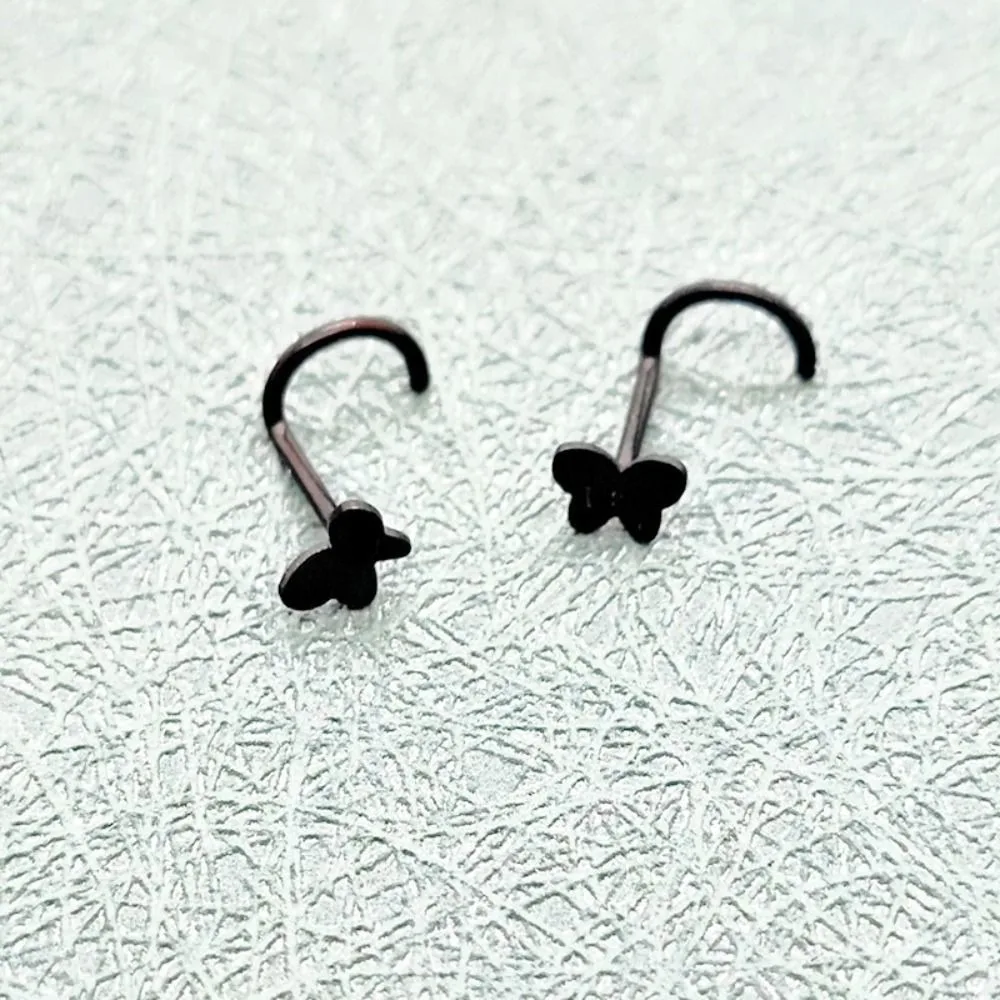 1Pcs Women\'s Fashion Nose Studs Multicolor Butterfly Nose Rings Studs Hooks Nose Piercing Body Jewelry