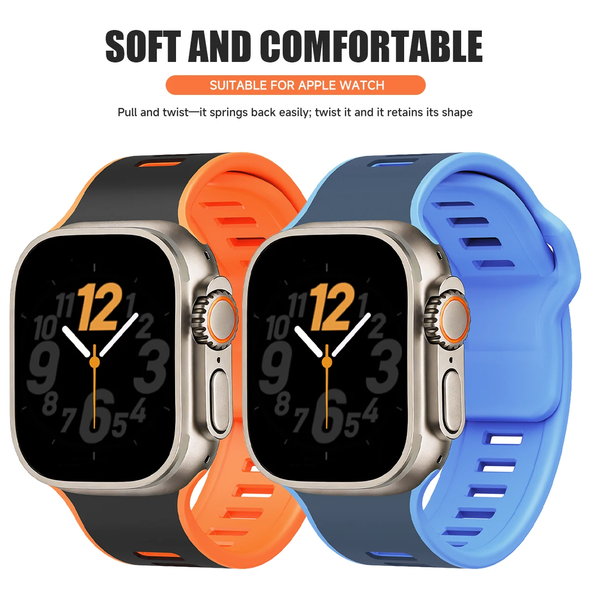 Two-tone Strap for Apple Watch Ultra 3 2 49mm Band Breathable Bracelet correa For iWatch SE 11 10 9 8 7 6 45mm 46mm 42mm 44mm