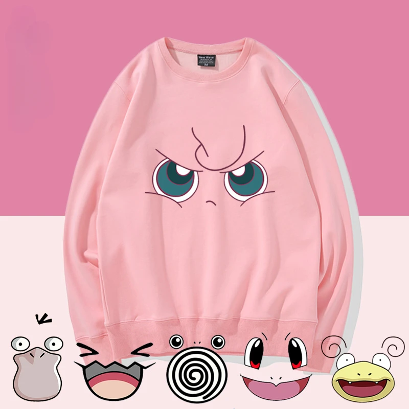 2024 Cute women hoodies Pikachu Round Neck Pullover Shirt for Men's and Women's Spring and Autumn Clothes Couple Style