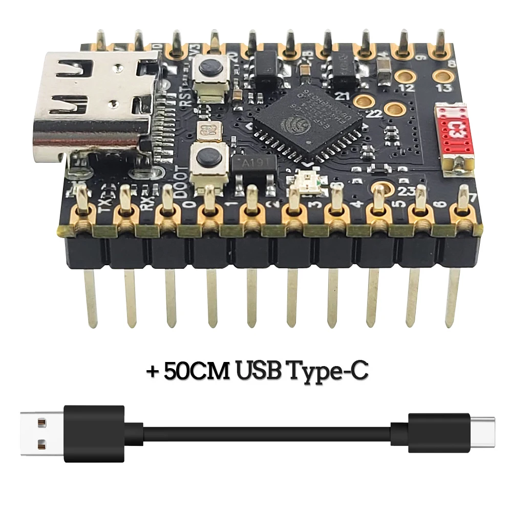 Mini ESP32-C6 Development Board with Wifi6 N4 BT Module RISC-V 32-Bit Processor 4MB Flash Low Power Crystal Oscillator