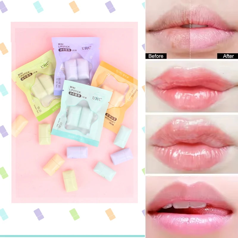 2pcs/set Mini Tea Lip Balm Moisturizing Anti-dry Easy To Carry Lipstick Lasting Nourishment Cute Lip Gloss Daily Care Lip Balm