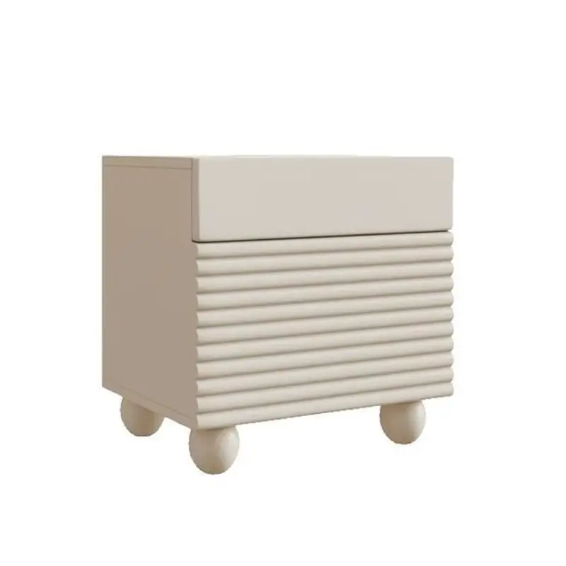 Italian Style Cream-Style Nightstand, Bedside Cabinet, Modern Minimalist Small Bedroom Storage Cabinet 2