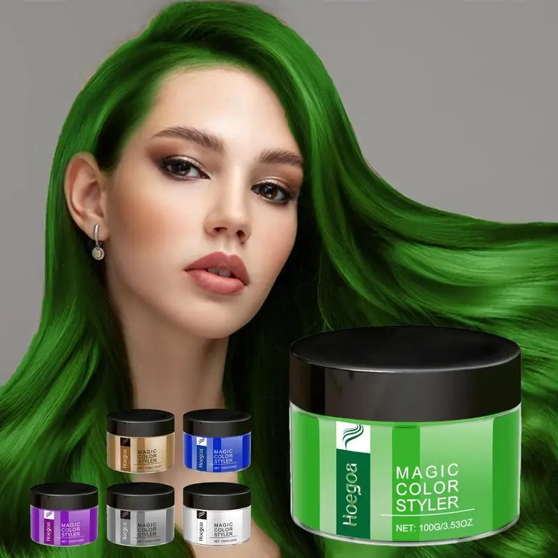 100g Hair Color Cream Best-selling Long-lasting Hair Coloring Wax Hair Dye Cream DIY Salon Grey Purple Blue Green gold